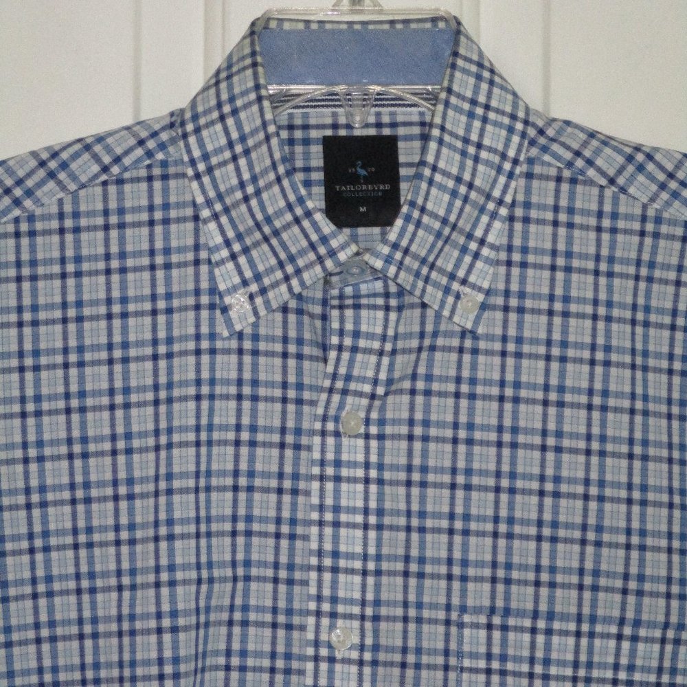 Tailorbyrd Mens L/S Blue Cotton Button Down Dress Shirt NWOT - 15.5/33-34 or M